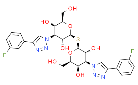 (2R,2'R,3R,3'R,4S,4'S,5R,5'R,6S,6'S)-6,6'-硫代双(4-(4-(3-氟苯基)-1H-1,-1H-1,2,3-三唑-1-基)-2-(羟甲基)四氢-2H-吡喃-3,5-二醇)