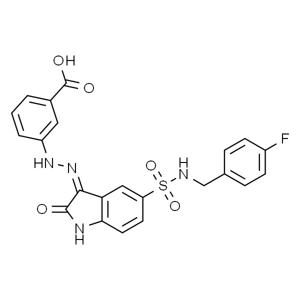 (Z)-3-(2-(5-(N-(4-氟苄基)氨磺酰基)-2-氧代二氢吲哚-3-亚基)肼基)苯甲酸