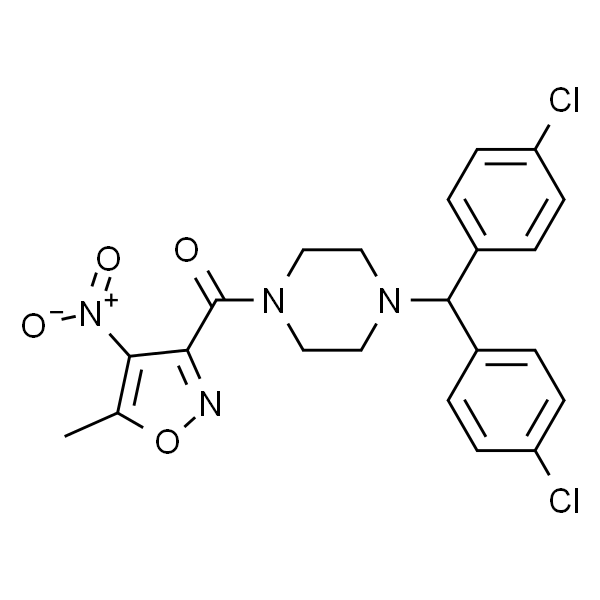 (4-(双(4-氯苯基)甲基)哌嗪-1-基)(5-甲基-4-硝基异恶唑-3-基)甲酮