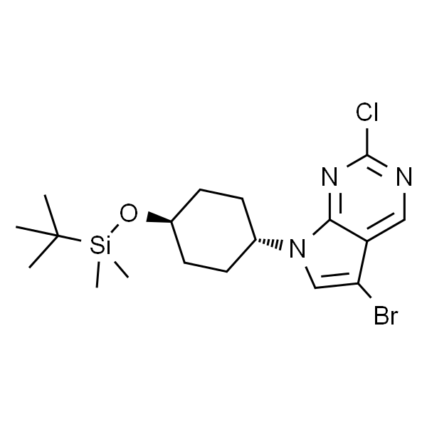 7H-Pyrrolo[2,3-d]pyrimidine, 5-bromo-2-chloro-7-[trans-4-[[(1,1-dimethylethyl)dimethylsilyl]oxy]cyclohexyl]-