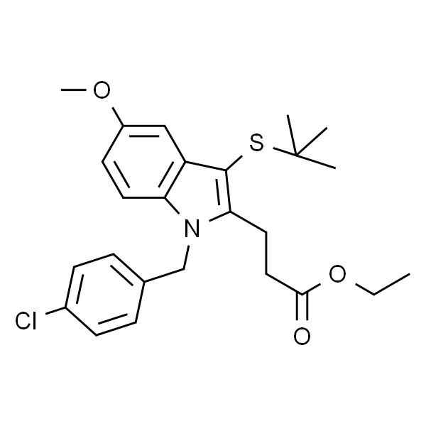 3-(3-(叔丁硫基)-1-(4-氯苄基)-5-甲氧基-1H-吲哚-2-基)-2,2-甲基丙酸酯