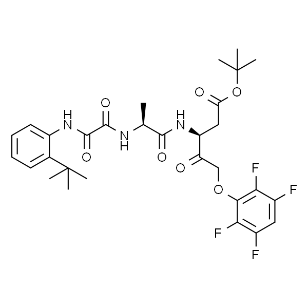 Pentanoic acid, 3-[[(2S)-2-[[2-[[2-(1,1-dimethylethyl)phenyl]amino]-2-oxoacetyl]amino]-1-oxopropyl]amino]-4-oxo-5-(2,3,5,6-tetra