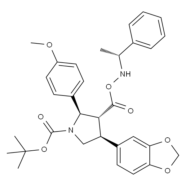 (R)-1-苯基乙胺(2R,3R,4S)-4-(苯并[d][1,3]二氧杂环戊烯-5-基)-1-(叔丁氧羰基)-2-(4-甲氧基苯基)-3-羧酸