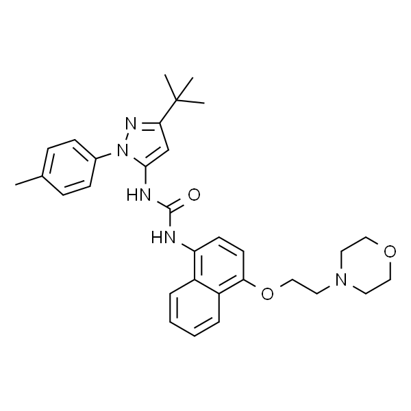 1-[2-(4-甲基苯基)-5-叔丁基吡唑-3-基]-3-[4-(2-吗啉-4-基乙氧基)萘-1-基]脲