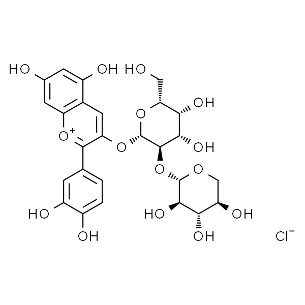 矢车菊素-3-O-半乳糖酸木糖甙氯化物
