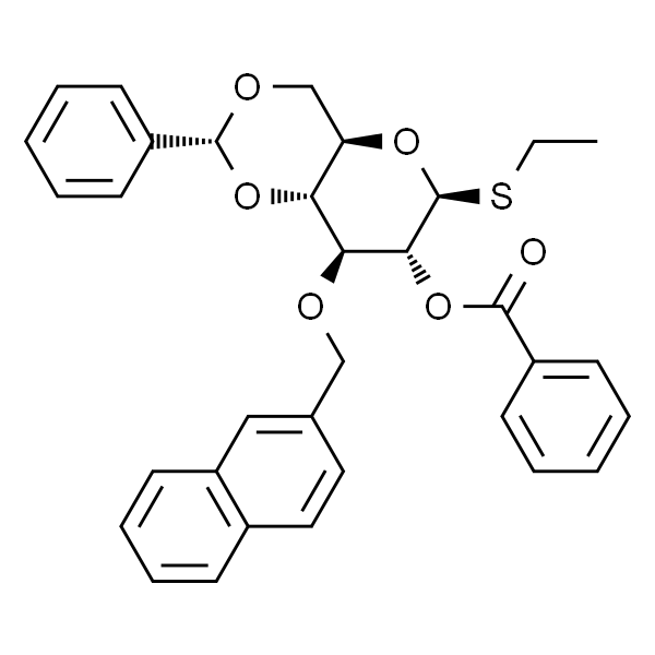 乙基2-O-苯甲酰基-3-O-(2-甲基萘基)-4,6-O-亚苄基-1-硫代-β-D-吡喃葡萄糖苷