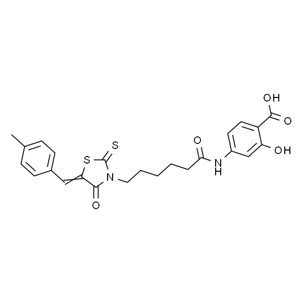 (Z)-2-羟基-4-(6-(5-(4-甲基亚苄基)-4-氧代-2-硫代噻唑烷-3-基)己酰胺)苯甲酸