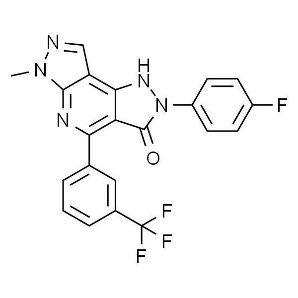 2-(4-氟苯基)-6-甲基-4-(3-(三氟甲基)苯基)-1,2-二氢二吡唑并[3,4-b：3'，4'-d]吡啶-3(6H)-酮