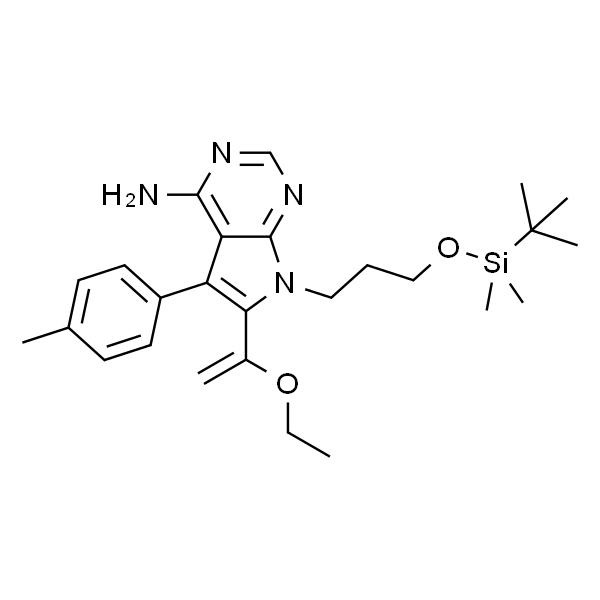 7H-Pyrrolo[2,3-d]pyrimidin-4-amine, 7-[3-[[(1,1-dimethylethyl)dimethylsilyl]oxy]propyl]-6-(1-ethoxyethenyl)-5-(4-methylphenyl)-