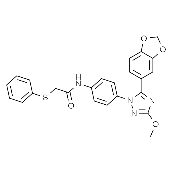 N-(4-(5-(1,3-苯并二氧杂环戊烯-5-基)-3-甲氧基-1H-1,2,4-三唑-1-基)苯基)-2-(苯硫基)乙酰胺