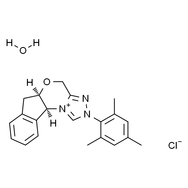 (+)-(5AR,10BS)-5A,10B-二氢-2-(2,4,6-三甲基苯基)-4H,6H-茚并[2,1-B][1,2,4]三唑[4,3-D][1,4]氯化恶唑鎓一水合物